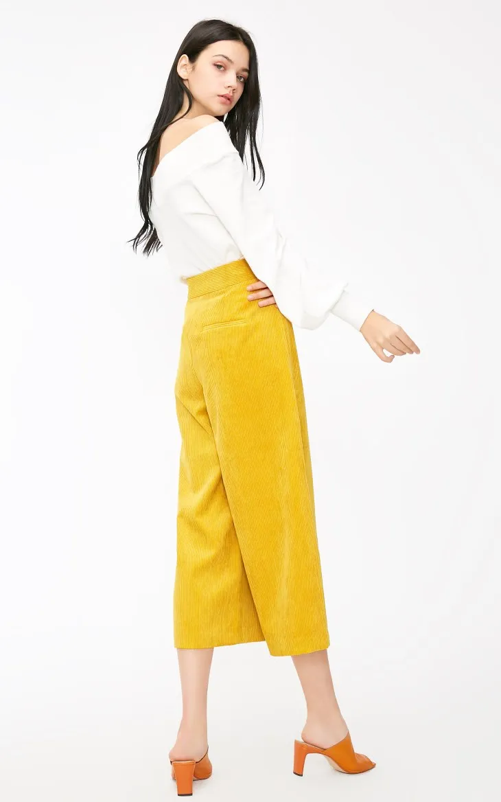 Vero Moda Новые поступления вельветовые на молнии широкие брюки капри для отдыха | 31836J536