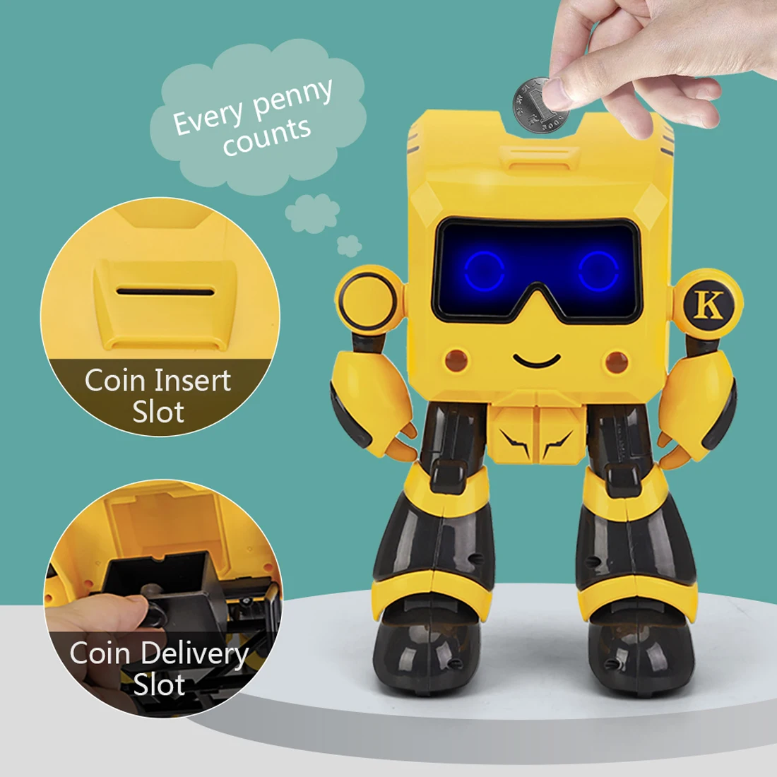 iTECHOR R17 Children Remote Control Intelligent Education Robot Toy with Touch Sensitive Dancing Recognition Robot- Yellow