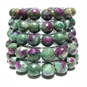 

Natural Ruby Zoisite Beads Gemstone Spacer Faceted Round Bead for Handicraft Bracelet Necklace DIY Jewelry Making Factory Price