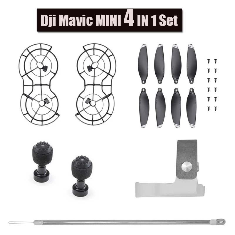 A Package Dji Mavic MINI 4 в 1 Набор защита пропеллеров+ защитный держатель+ пульт дистанционного управления+ 2 пары пропеллеров для Dji Drone mini комплект аксессуаров - Цвет: A Package