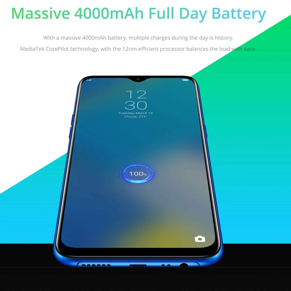 RU версия 6,1 дюймов Realme C2 RMX1941 мобильного телефона 4000 мА/ч, Octa core, 2 Гб оперативной памяти, 16 Гб встроенной памяти, 13MP 2MP двойной Камера Android 9,0 с двумя sim-картами 4G, чехол для телефона