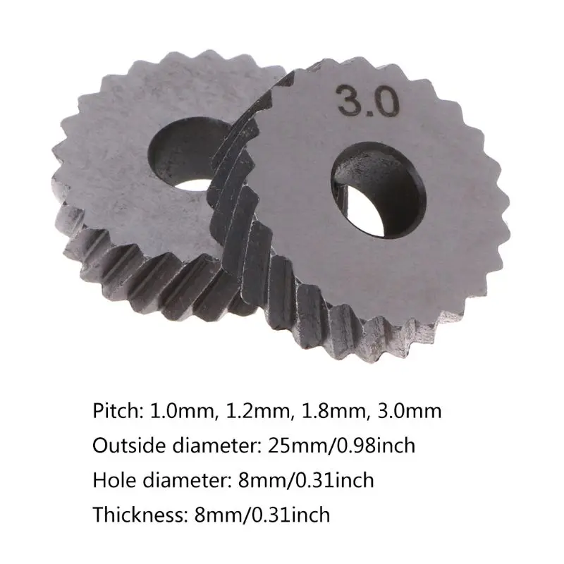 2 шт. диагональные линейные накатные колеса инструмент для накатки 1 0/1 2/1 8/3 0 мм
