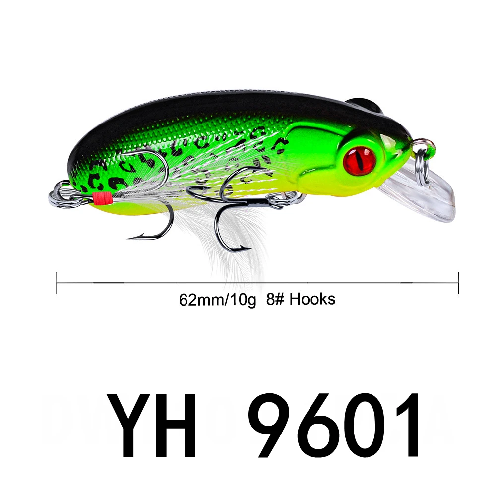 CC60 Slowly Sinking Crank Lure Wobblers 9.5g Feather Treble Hook Crankbait  Jerkbait Fishing Baits Tackle