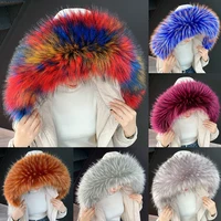 Women New Faux Fox Fur Scarf Winter Hood Fur Decor Shawl Collar Multicolor Fake Fur Scarf Winter Coat Fur Collar Accessories 1