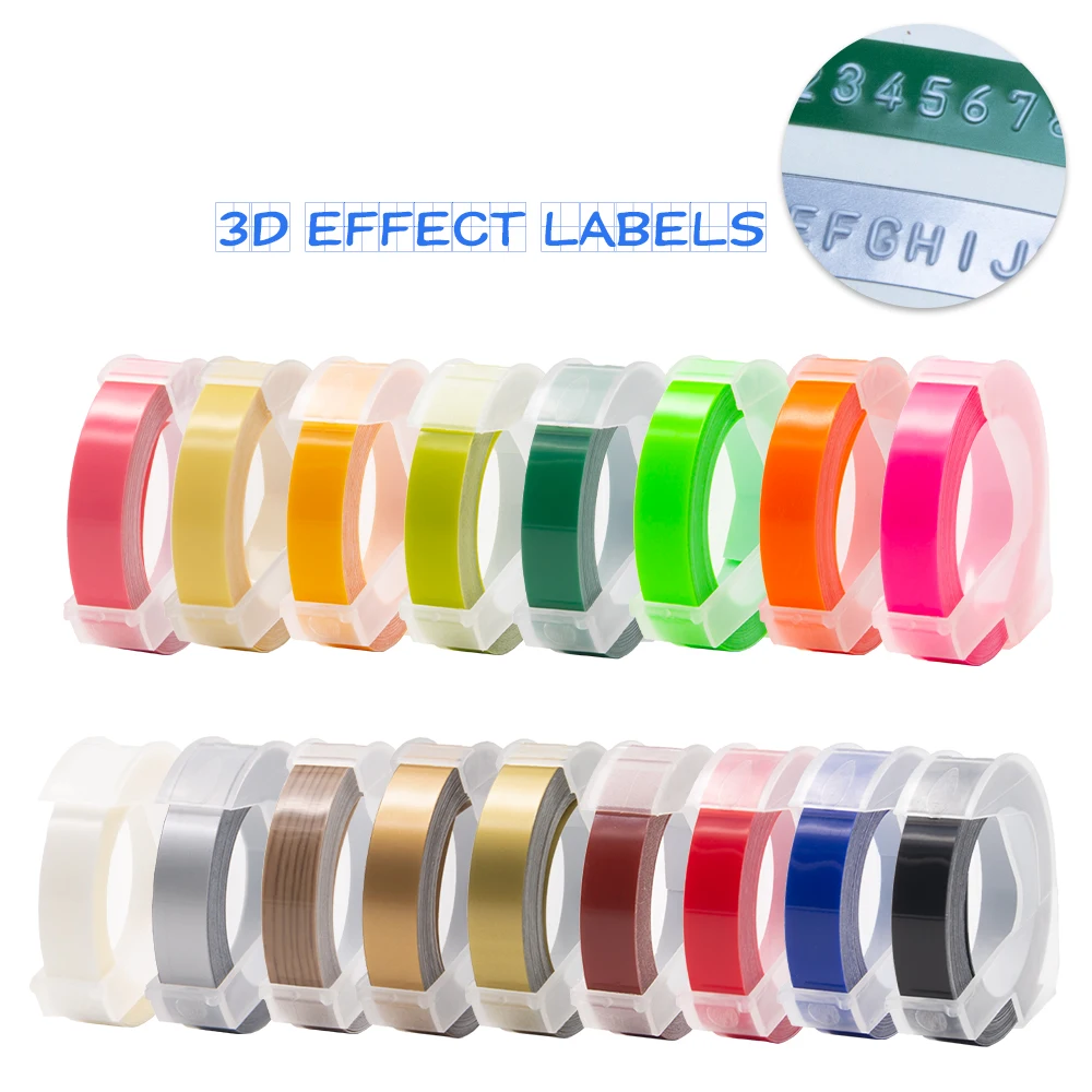 UniPlus Kompatibel Dymo Label Maker 3D Embossing Label Tape 9Mm Plastik Labeller untuk Dymo Rumah Embosser Majalah Pembuat Printer