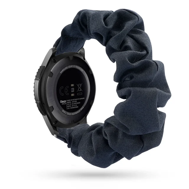 Scrunchies Elastic Watch band 20mm 22mm For samsung galaxy watch 3 41mm 45mm For huawei watch GT2 Pro bracelet For Amazfit Bip Dark Cyan