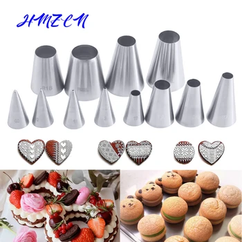

HMZCN Multiple Size Round Icing Piping Nozzles Writing Pastry Nozzle Stainless Confectionery Cream Cake Decorating Tools