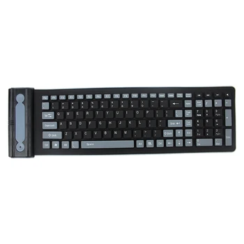 

Keyboard, 2.4G Wireless Silent Waterproof Folding Silicone Soft Keyboard, Suitable for iPad, All Kinds of Computers