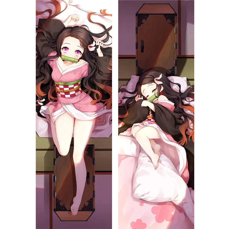 Аниме Demon Slayer: Kimetsu no Yaiba Kamado Nezuko Сексуальная подушка для девочек чехол Otaku Dakimakura обнимающая наволочка дизайн - Цвет: A