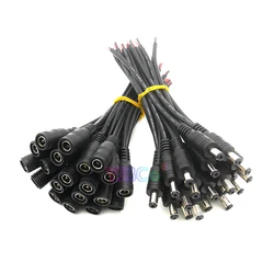 Hot Sell DC 5.5x2.1 male female Connector Plug Cable Wire For CCTV Camera and 3528 5050 LED Strip Light