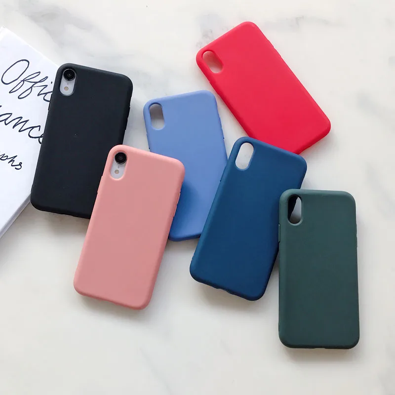 Matte Case For Samsung Galaxy A6 A8 Plus J6 J8 2018 J4 S8 S9 S10 S20 Ultra Soft Candy color Silicone Cover | Мобильные телефоны и