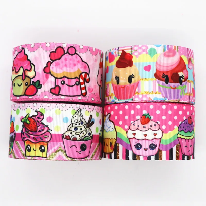 

10 Yards 1.5'' 38MM/3" 75MM Cake Printed Grosgrain Ribbons For Hair Bows DIY Handmade Materials Y19081603