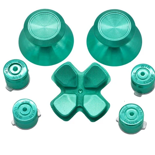 7buttonsgreen ZOMTOP золотые пользовательские металлические джойстики аналоговый контроллер пули кнопки хром D-pad для sony PS4 контроллеры - Цвет: 7buttonsgreen