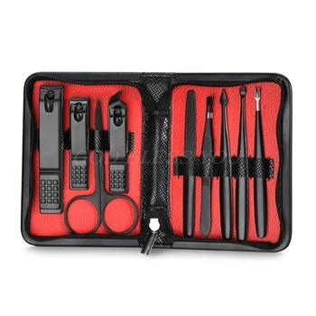 

10pcs Manicure Pedicure Set Finger Toe Nail Clippers Scissors Grooming Tool with Leather Case Kit for Women Men Drop Shipping