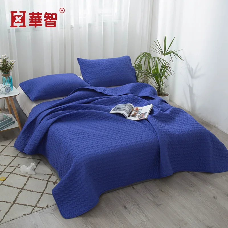 

CG001 Manufacturers Direct Selling Quilted Solid Color Bed Cover Three Four-piece Set Airable Cover Textile Bedding Article a Ge