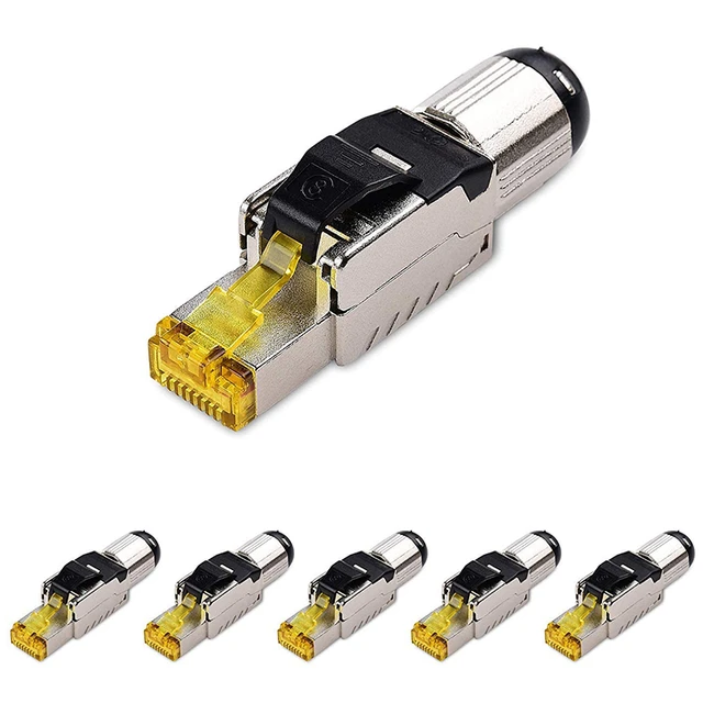 Cat8 RJ45 Connector Metal Modular Plug 40Gbps Shielded Crimp Ethernet Cable  Adapter RJ 45 Lan Cable Extension Network Plug Cat 8 - AliExpress