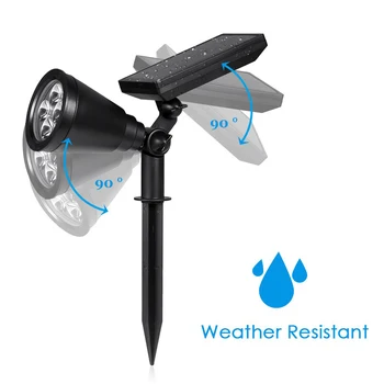 

Solar Spotlight Lawn Flood Light Outdoor Garden 4 LED Adjustable Wall Lamp Landscape Waterproof RGB Light for Patio Decor