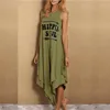 Summer Women Sleeveless Dress Fashion Letter Printed Tank Top Beach Long Dresses Casual Daily O-Neck Loose Vest Dress Home S-5Xl ► Photo 3/6