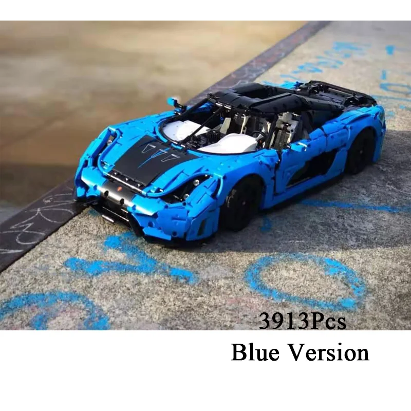 Blue Version MOC-30506 Technic RC пульт дистанционного управления Koenigsegg Regera строительные блоки Модель автомобиля игрушки Набор DIY развивающие подарки для детей - Цвет: Blue Version