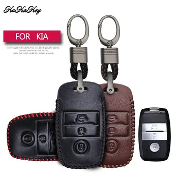 

Leather Car Key Case Cover Protection Shell Skin For Kia Rio K2 Ceed Soul Sorento Cerato Carens Forte Car Keyring Keychain