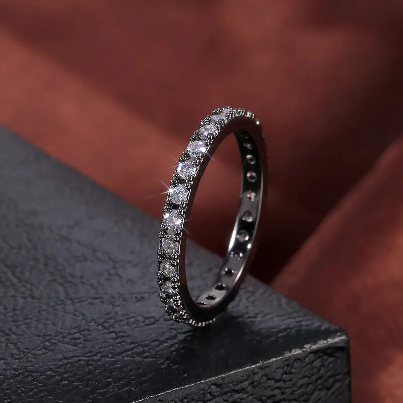 Браслет Frauen Schmuck Micro Pflastern Cz Zirkon Kristall Hochzeit кольцо для вечности со штабелированием Режим 2,5 мм браслет для юбилея из розового золота - Цвет основного камня: AZ00203