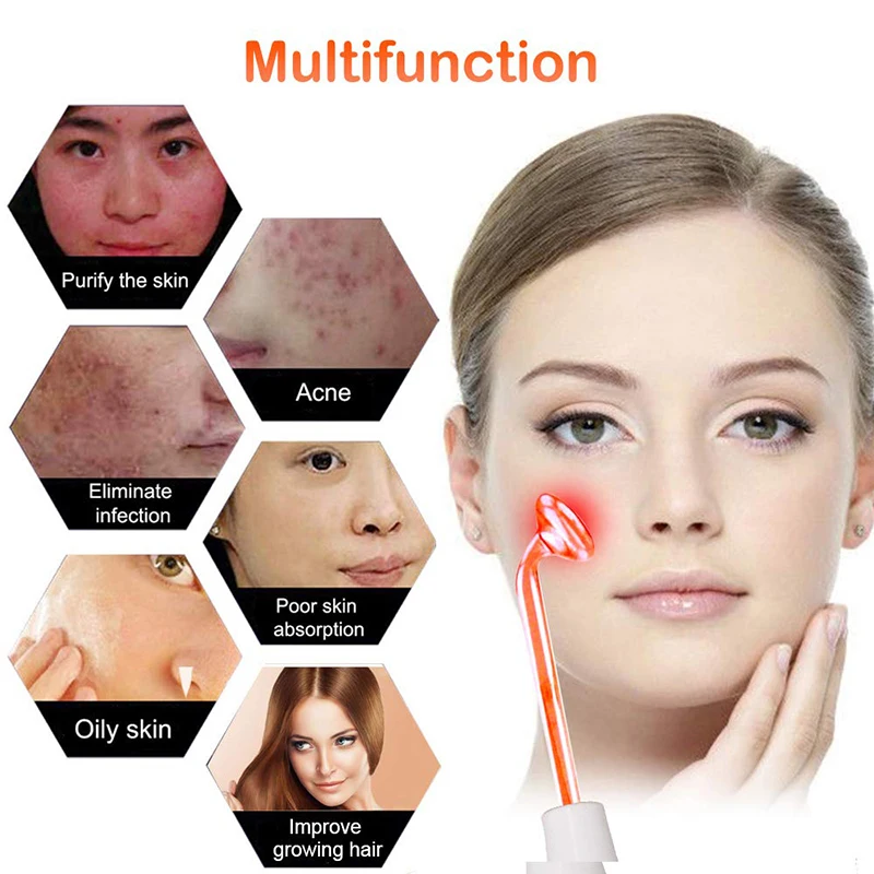  7 in 1 High Frequency Facial Machine Portable Hand Held High Frequency Skin Therapy Machine Acne Tr