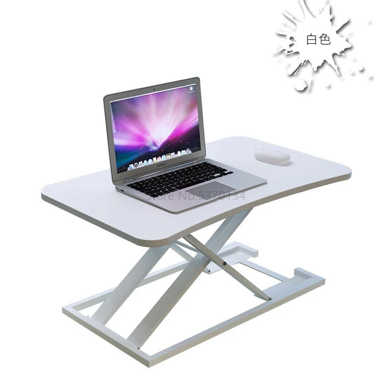 Стоечный подъемный компьютерный стол складной стол для ноутбука мобильный стоящий офисный Рабочий стол компьютерный стол - Цвет: Темно-серый