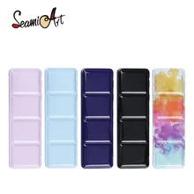 

SeamiArt 24 Grids Multi-Functional Portable Metal Foldable Painting Box For Watercolor Gouache Acrylic Subpackage Empty Palette