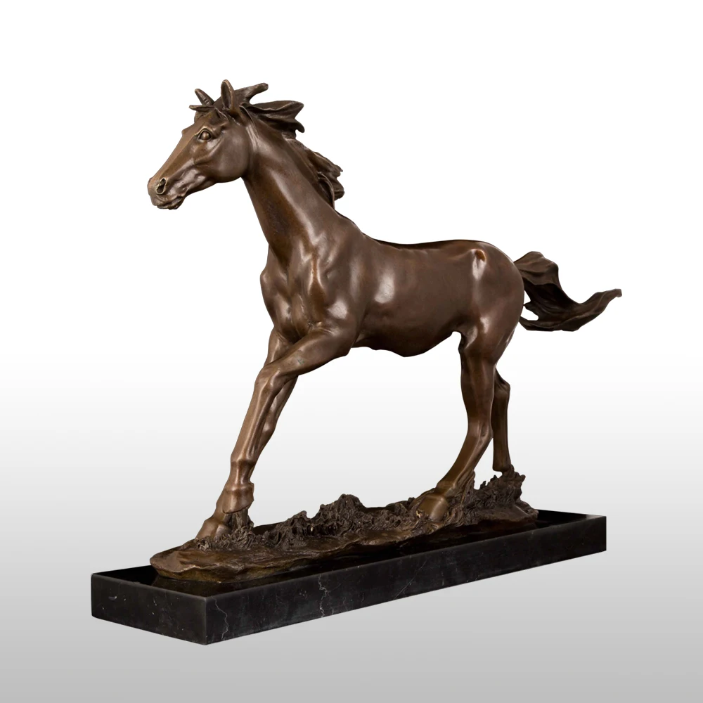 ATLIE бронзовая скульптура бегущая Лошадь статуя животного Статуэтка офисный домашний декор высокого класса бизнес-подарки