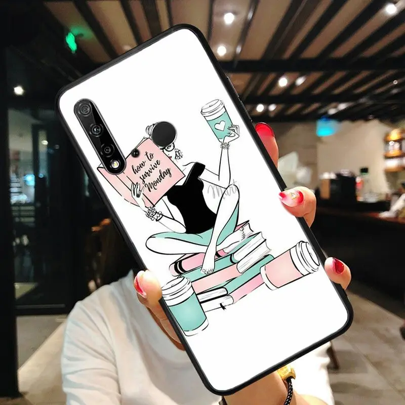 Yinuoda ОК, но сначала кофе и надписью «Girl Boss» чехол для телефона для huawei P20 P30 P20Pro P20Lite P30Lite Psmart P10 9lite - Цвет: A2