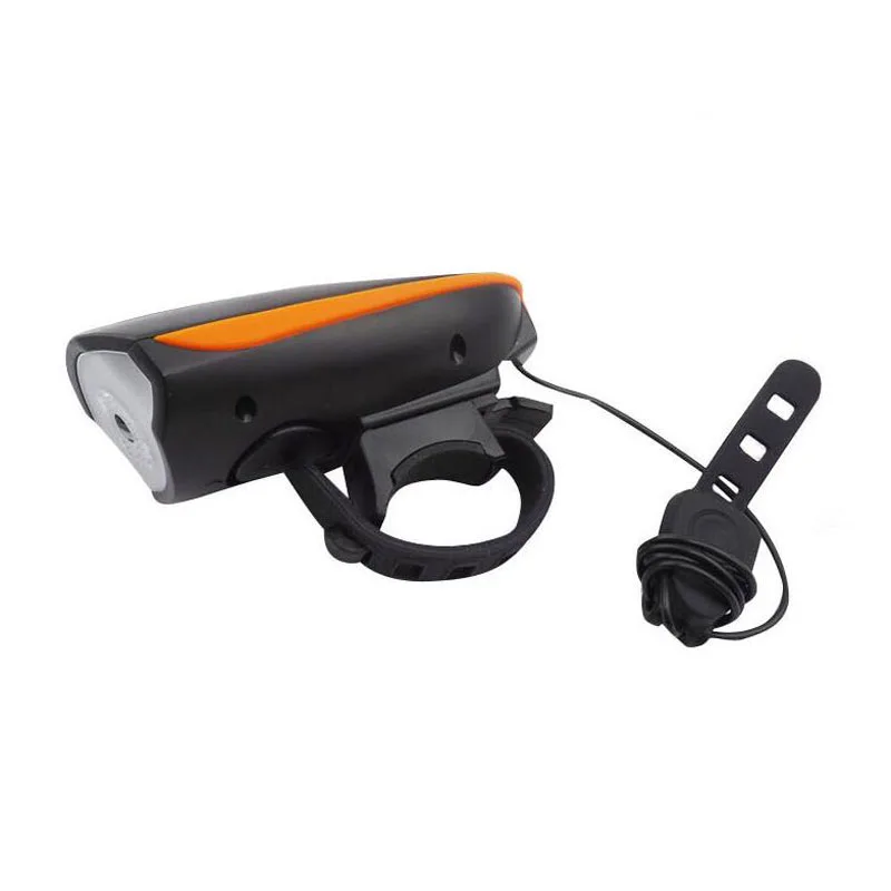 Велосипедные звонки фонарик с USB подзарядкой рожок для велосипеда свет фар Велоспорт Многофункциональный ультра яркий Электрический 120db рог колокол - Цвет: Оранжевый
