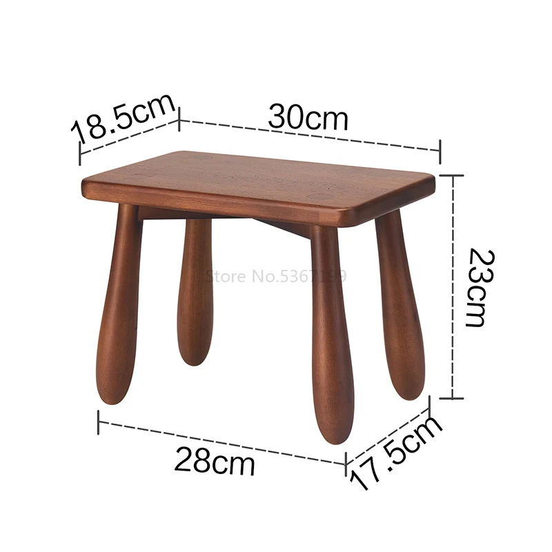 Solid Wood Small Bench Home Children's Stool Living Room Bedroom Small Round Stool Square Stool Low Stool Creative Small Mazar - Цвет: Темно-синий