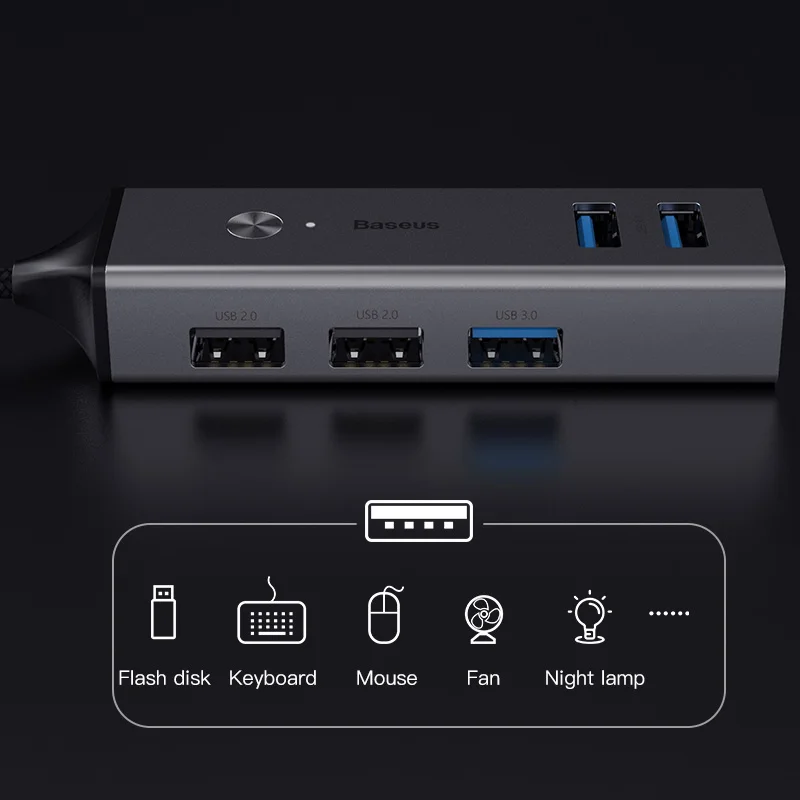 Разветвитель USB Baseus 5 портов 3 0 дюйма Type C|USB-хабы| |