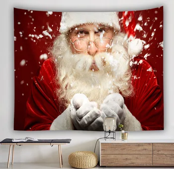 

Home Wall Tapestry Christmas Santa Claus Printed Large Area Cover Wall Living Roon Background Decor Party Hippie quality valance
