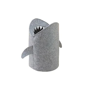 

Hot Fabric Gray Cartoon Shark Folding Storage Bucket Dirty Laundry Basket Storage Bucket Toy Storage Bucket Foldable Storage Bas