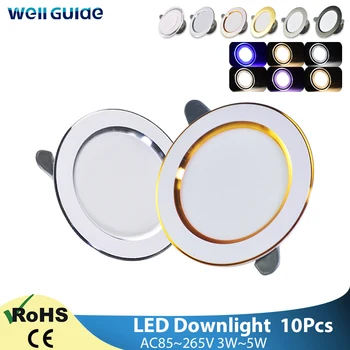 

Led Downlight 3W 5W Downlight AC220V-240V Warm Cold White recessed led downlight Kitchen living room Indoor recessed downlight