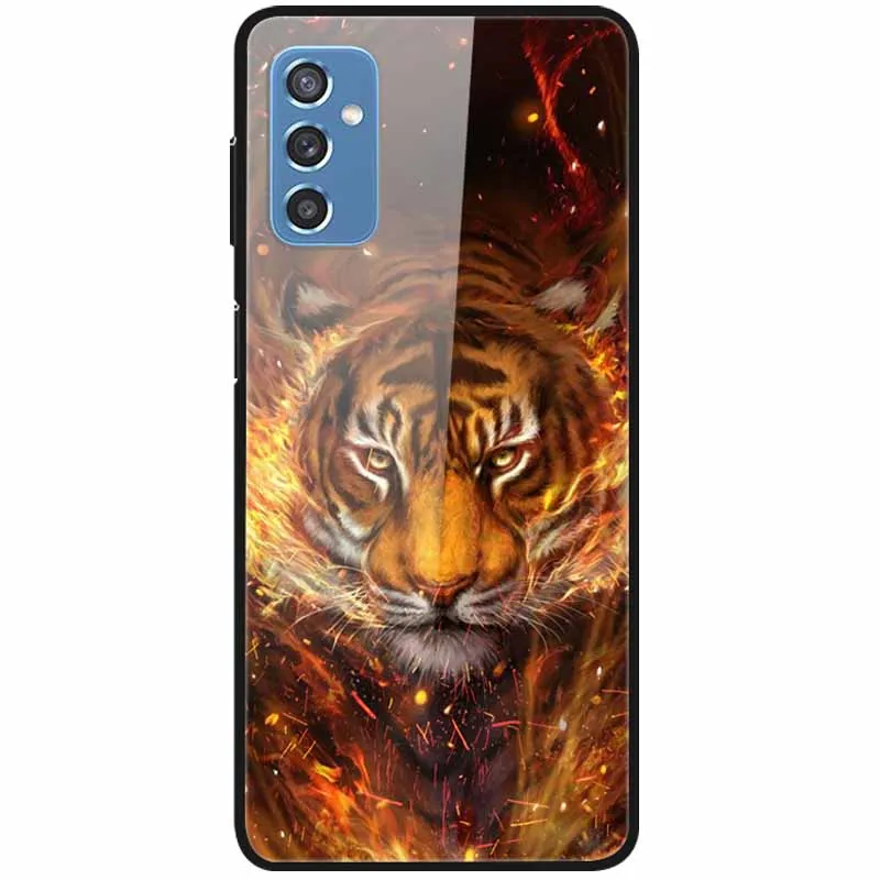 Luxury Print Case For Samsung Galaxy M52 5G Case for Galaxy m52 5G Cover Tempered Glass Phone Funda Back Cases M 52 2021 NEW cute phone cases for samsung  Cases For Samsung