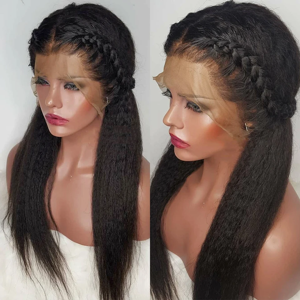 13*4 кудрявые прямые кружевные передние человеческие волосы парики для женщин черный цвет Remy бразильские кружевные парики сорванные с детскими волосами
