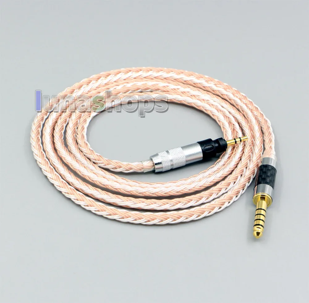 LN005787 3 5mm 4pole TRRS Re Zero Balanced 16 Core OCC Silver Mixed Headphone Cable For Shure SRH840 SRH940 SRH440 SRH750DJ