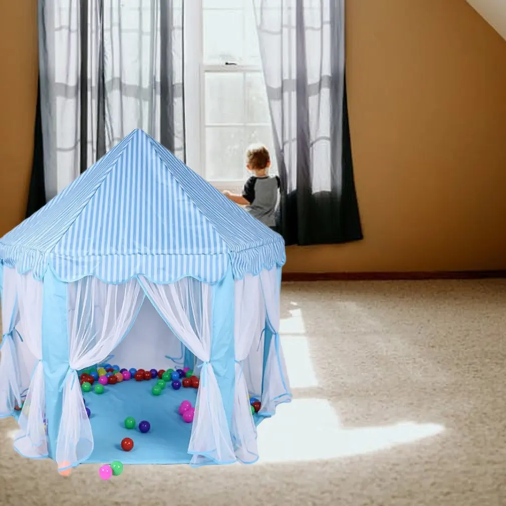 Children Princess Pink Castle Tents Portable Boys Girls Indoor Outdoor Garden Folding Play Tent Lodge Kids Balls Pool Playhouse