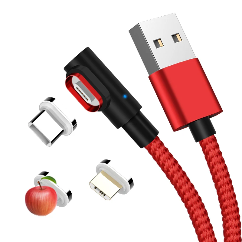 3 в 1 3A Магнитный Micro USB кабель для iPhone type C локоть USB кабель зарядный провод для Samsung