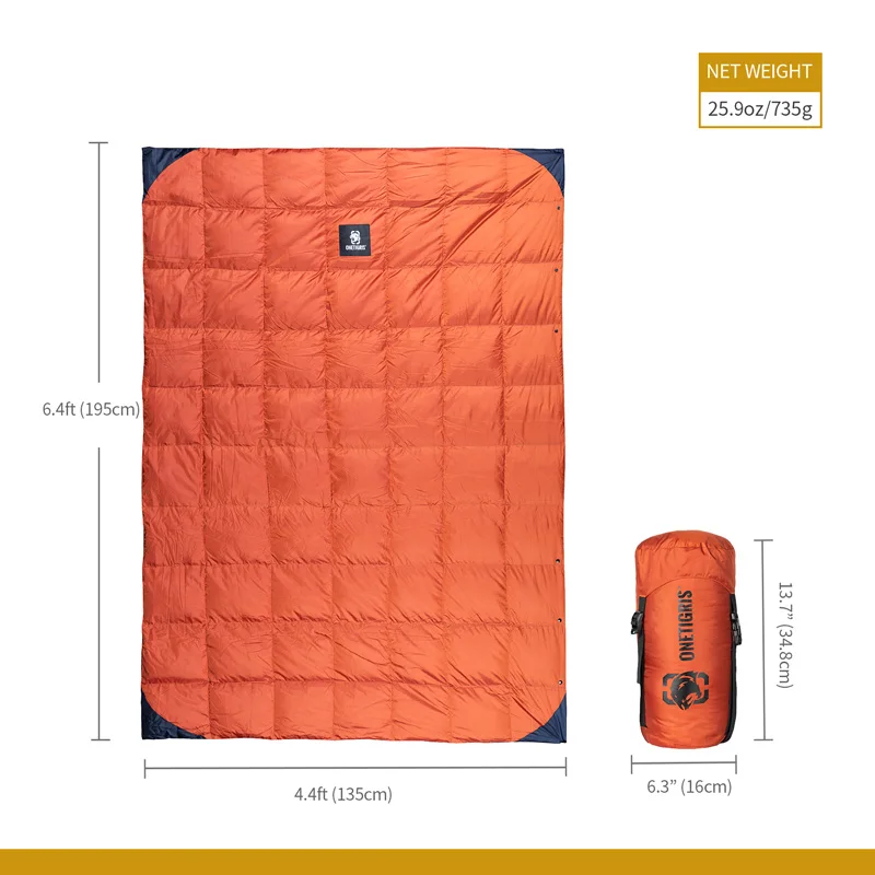 OneTigris Camping Blanket Foldable Travel Quilt For Outdoor Camping Hiking 3-season 1-person Fits 41&deg;F-77&deg;F(5&deg;C-25&deg;C) camping blanket