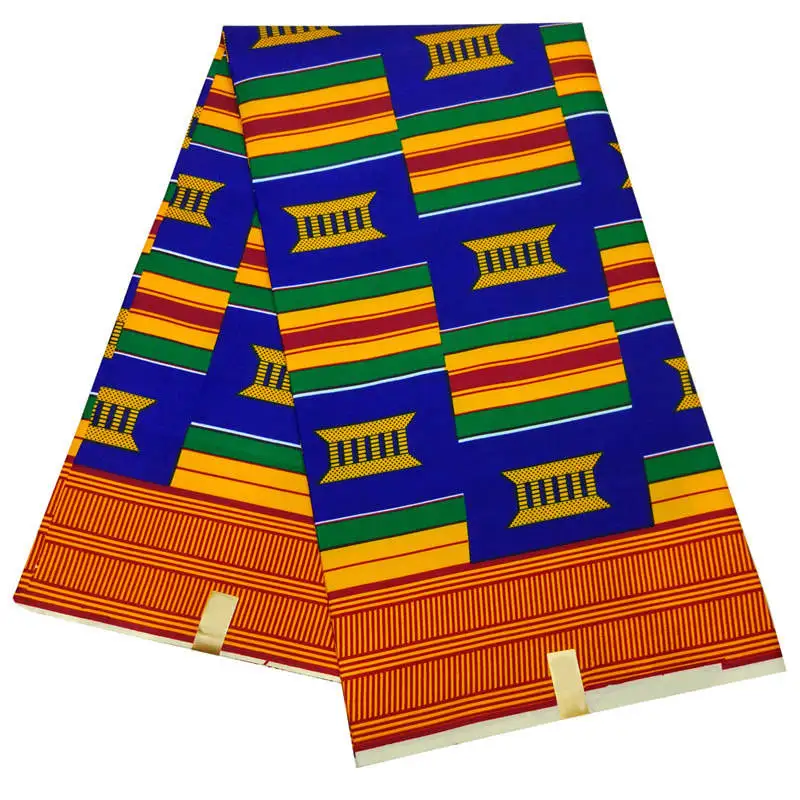 Хлопок/полиэстер нигерийская Chitenge Анкара ткань Гана Kente воск Африканский Kitenge Ткань с принтом для ткани в 6 yards-WD30 - Цвет: No2 polyester wax