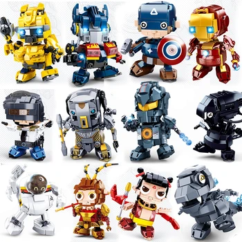 

Sluban brick head Cap Set Model Building Blocks back to the future educational Children Toys for kids gifts
