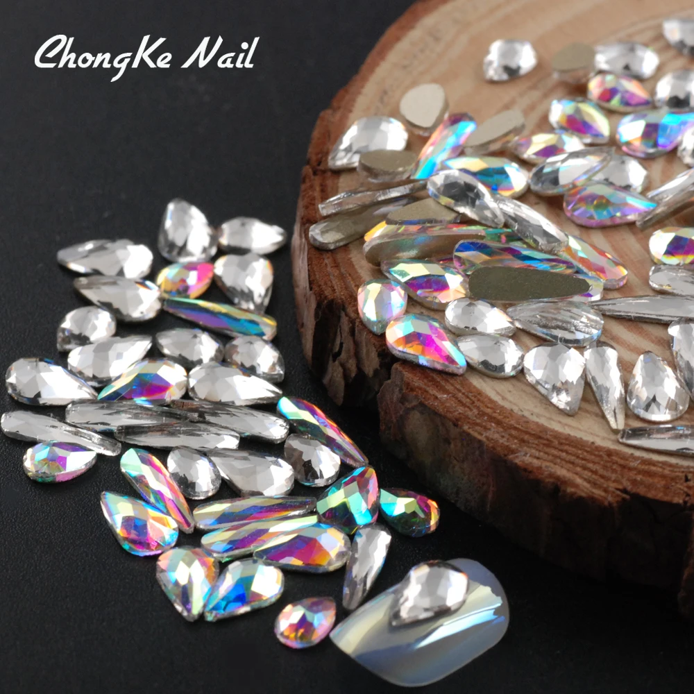 4x6 мм, форма в виде капли Стекло Стразы Bling Crystal AB плоская задняя капля дождя камень для дизайна ногтей украшения инструменты, 20 шт./лот