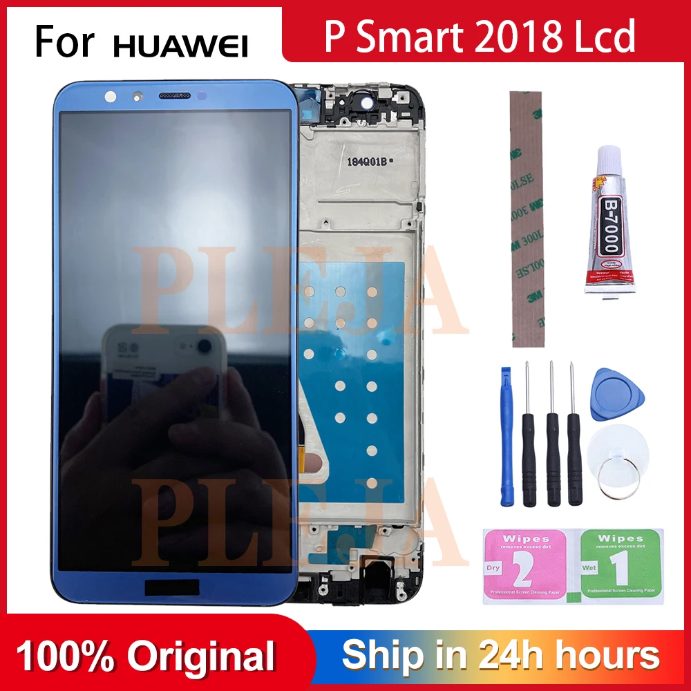 Оригинальный ЖК дисплей 5 65 дюйма для HUAWEI P Smart сенсорный экран с заменой рамки / Enjoy