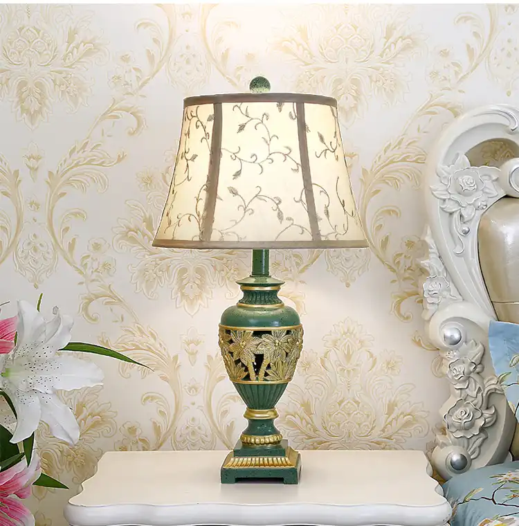 Vintage Led Floor Lamp Classical Pastoral Styl Green Resin Lamp Hollown Coconut Tree Pattern Floor Lamps For Living Room Lamp Aliexpress