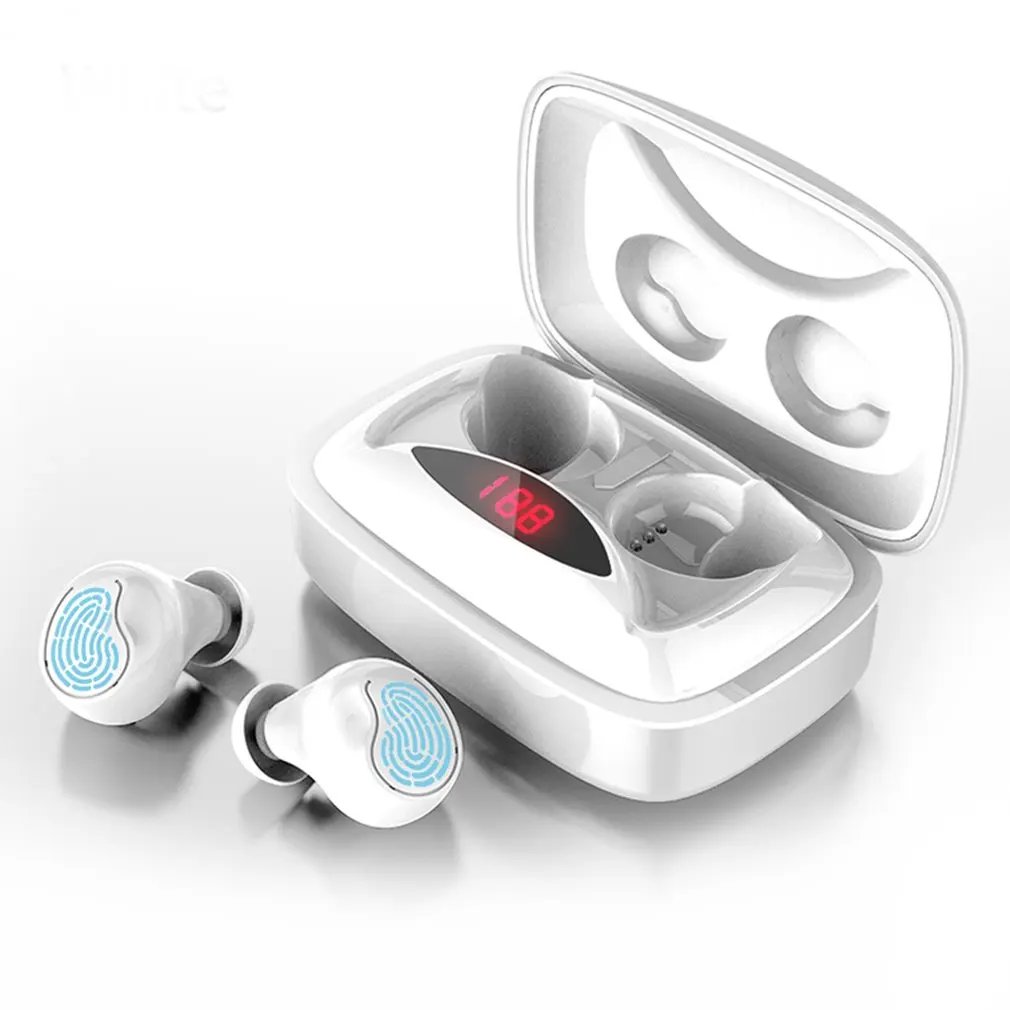 

White X29 5.0 BT Earphones Fashion Gradient Touch Wireless Earphone 6D Stereo Bass Sports Earbuds With 2000mAh Charging box