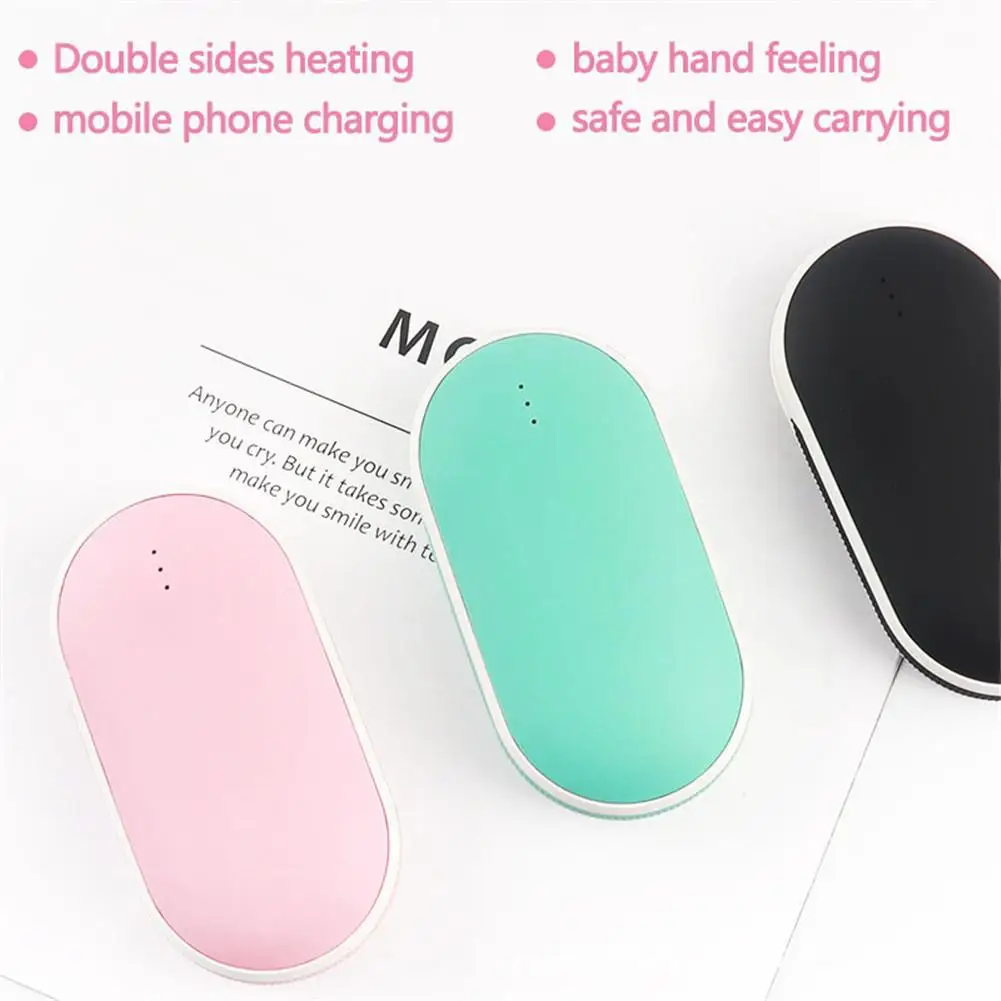 Портативные обогреватели для рук Mini USB power Bank аккумуляторные грелки для рук двухсторонний быстрый нагрев Безопасный в использовании для холодной зимы