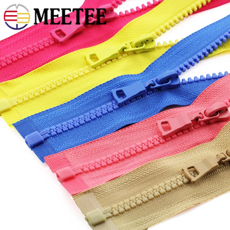 Meetee 5 шт. 30-90 см 5# полимерные молнии с открытым концом Автоматическая застежка-молния DIY швейная пуховая куртка сумки для одежды аксессуары для домашнего декора